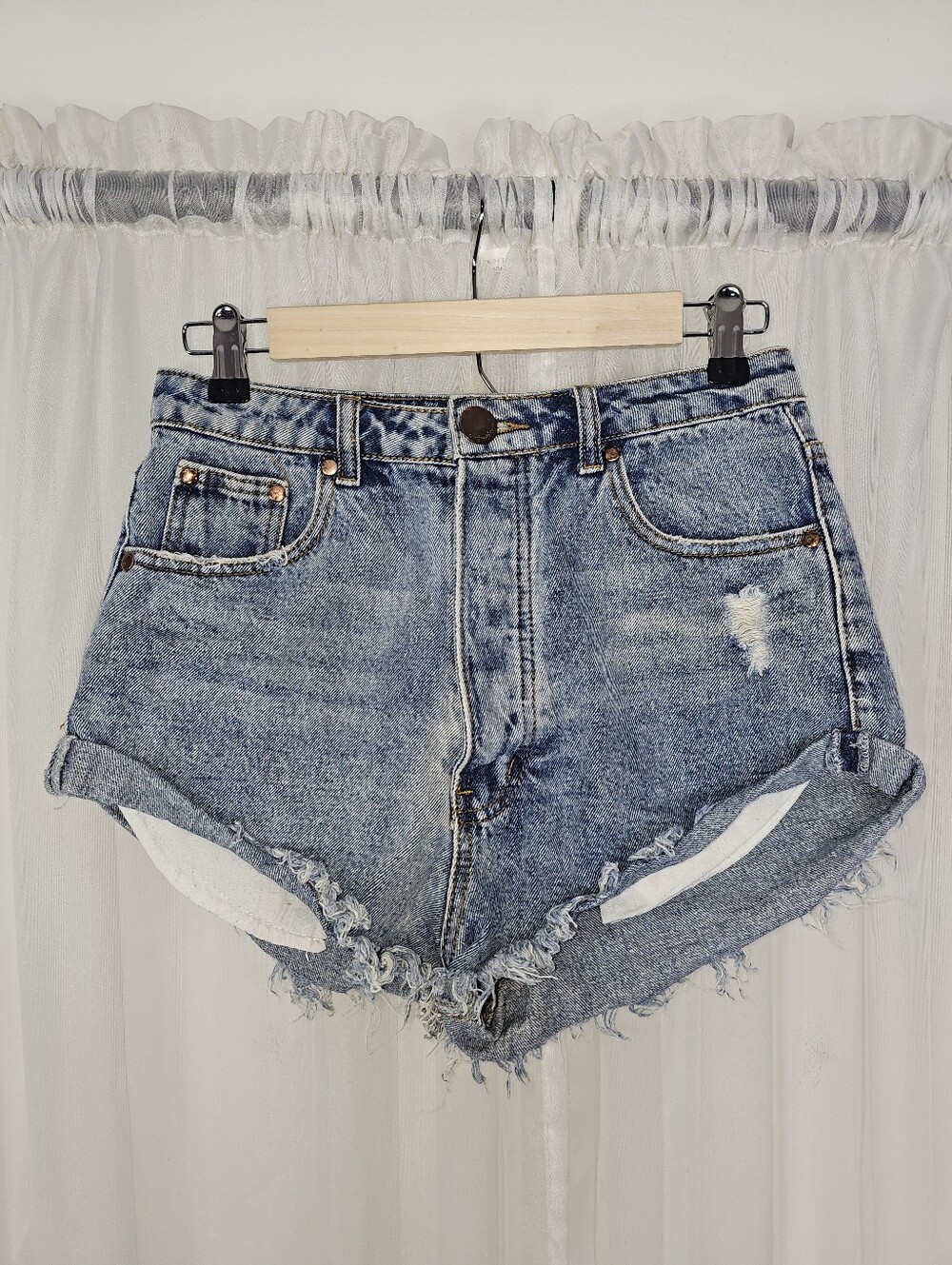 Signature8 Distressed Denim Cutoff Shortie High Rise Medium